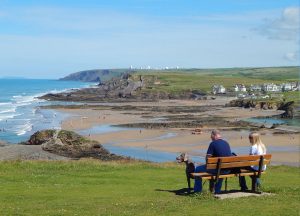 A rest on the clifftop overlooking the beaches of Bude